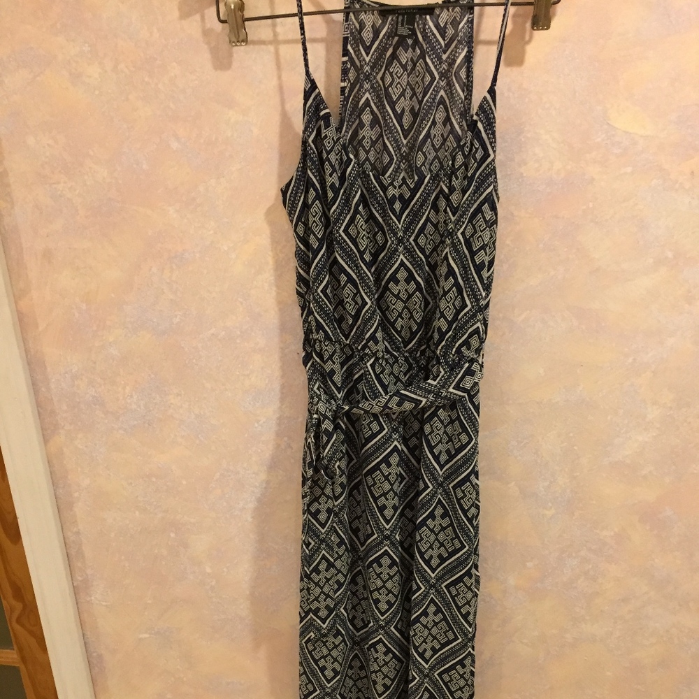 Navy and white maxi dress NWOT